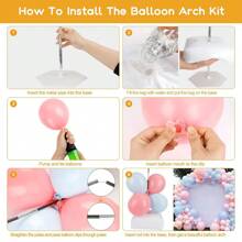 Tomnk 带底座的气球拱门套件、带泵的可调节气球拱门地板支架、可注水底座、气球夹，适用于婚礼生日派对用品、返校、开学第一天 - 透明的 - 查看 5