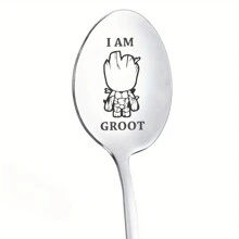 1pc Mirror Polished Engraved Stainless Steel Spoon, Funny Spoon, Coffee Scoop, Engraved Spoon, Ice Cream Spoon, Gift Spoon, Couple Birthday Wedding Anniversary Spoon,Kitchen,Christmas Gift,School Supplies