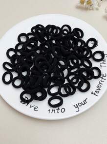 100pcs Black Nylon Hair Ties For Festivals Casual - Multicolor - View 7