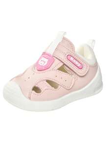 1 Par de sandalias de moda para interior/exterior para niños de 1 a 4 años, diseño patchwork elegante, transpirable, suela de TPR suave, ligero, cómodo, antichoque en la parte delantera, de corte bajo, diseño de fácil de poner, zapatos casuales para caminar en primavera/verano