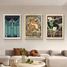 YIKES 1 pièce Affiche canevas Art Nouveau moderne rétro, peinture suspendue sur canevas pour salon, chambre à coucher, impression florale sans cadre, à utiliser pour la décoration murale, décoration de la maison