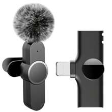Micrófono lavalier inalámbrico compatible con iPhone, iOS, micrófono de solapa con reducción de ruido para grabación, mini micrófono de solapa, micrófono de solapa inalámbrico para grabación de video, vlog - Negro - Ver 13