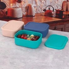 1pc Large Capacity Minimalist Solid Color Silicone Food Storage Containers Airtight Meal Prep Bento Boxes For Fruits And Vegetables,Kitchen,Christmas Gift