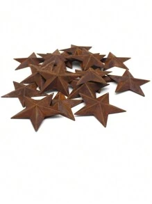 2.76in Rustic Metal Barn Star Home Decor With Hanging Rope, 6pcs/Set, 12pcs/Set,Home Decor ,Room Decor,Wall Decor Gifts Birthday Graduation - Multicolor - View 1