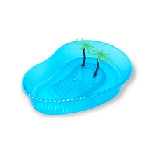 Tortuguero Riñon Grande Transparente 2 Palmeras Kit Accesorios - Azul - Ver 2