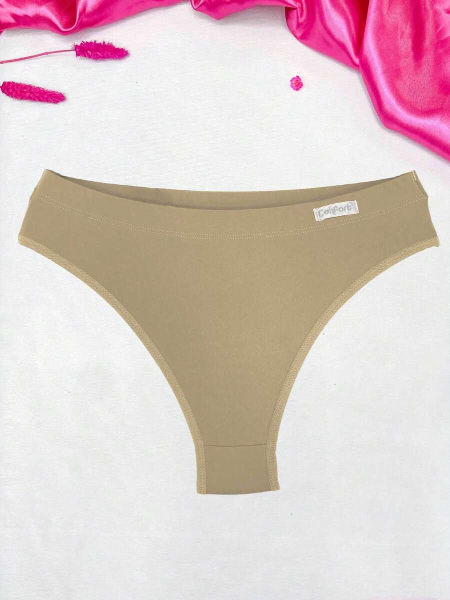 Comfort Thong Panties With Folded Waistband - 米色 - 查看 1