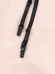 Women's Mesh Garter Belt With 4 Straps Clip For Thigh Highs Black