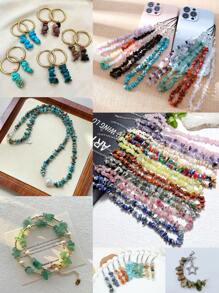 天然石不对称碎石珠适用于制作珠宝、DIY手链项链耳环 - 不規則礫石片珠 - 查看 4