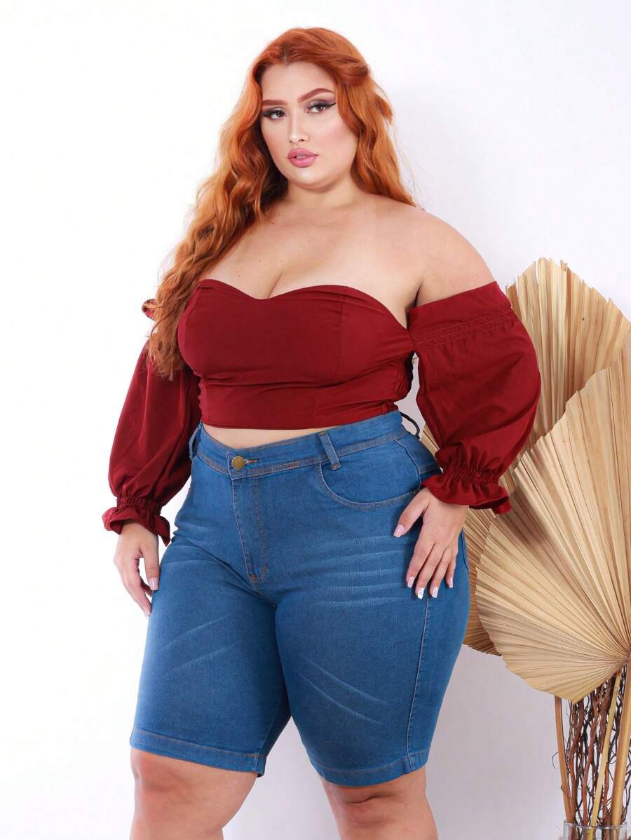 Bermuda Feminina Jeans Plus Size Bermuda ciclista