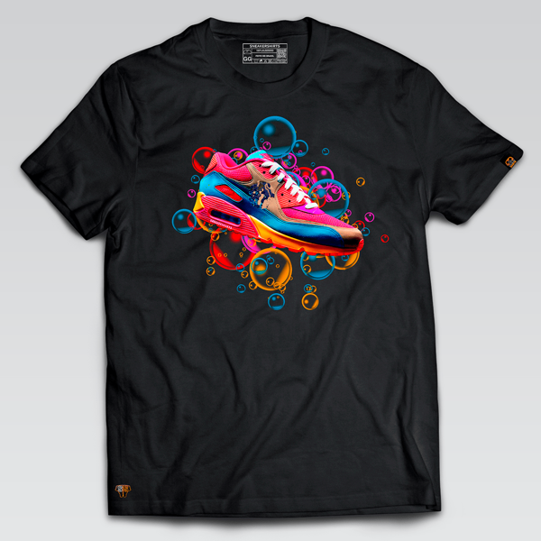 CAMISETA AM90 BUBBLES COLORFUL  100% ALGODÃO