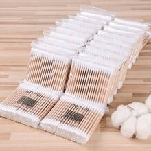 500/300/100pcs Cotton Swabs, Double-Ended Cotton Swabs, Household, Cosmetics, Makeup Remover And Ear Cleaning Cotton Swabs, Ultra-Portable, Suitable For Travel(Packing Random)