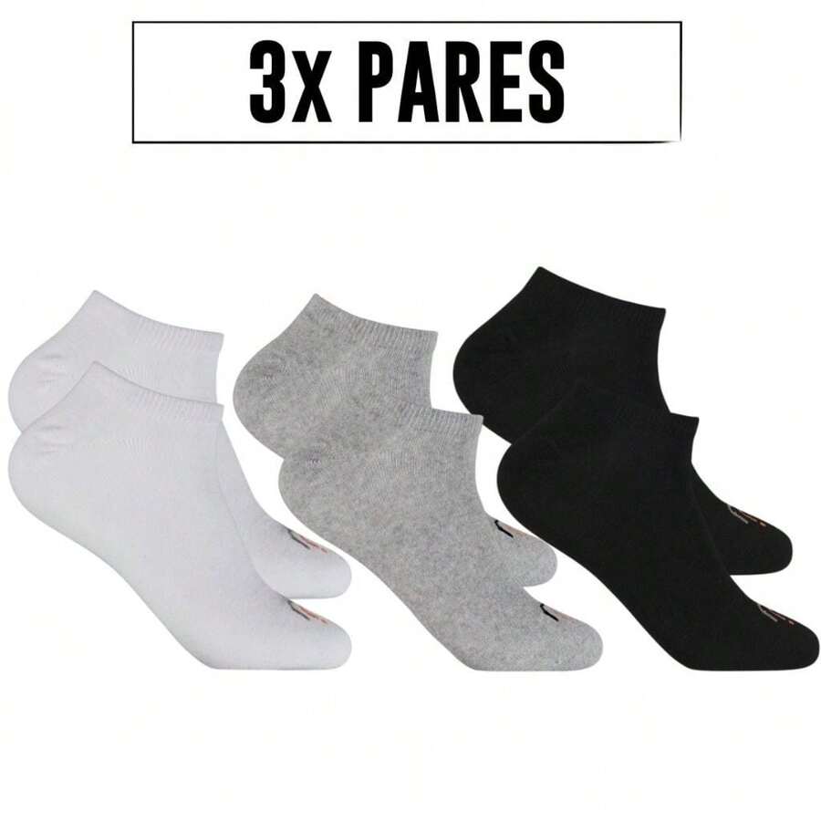 Kit 3 Pairs Of Rafa Parize Unisex White Invisible Comfort Socks - 黑與白 - 查看 1
