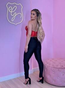 cropped de renda com bojo alta qualidade amarração nas costas moda blogueirinha