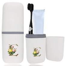 Copo de viagem para enxaguatório bucal Conjunto de lavagem portátil destacável Copo de lavagem Escova de dentes Pasta de dentes Caixa de armazenamento de artigos de higiene pessoal de viagem Portátil Viagem de negócios Copo de armazenamento ao ar livre Equipamento de estudante Recipiente de armazenamento de banheiro doméstico