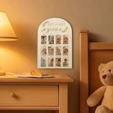 Newborn Calendar Record Picture Frame, Baby Milestone Commemorative Wooden Picture Frame Table, Recall Every Moment Of The Baby Gifts Birthday Graduation