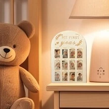 Newborn Calendar Record Picture Frame, Baby Milestone Commemorative Wooden Picture Frame Table, Recall Every Moment Of The Baby Gifts Birthday Graduation