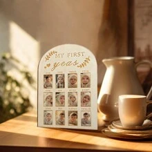 Newborn Calendar Record Picture Frame, Baby Milestone Commemorative Wooden Picture Frame Table, Recall Every Moment Of The Baby Gifts Birthday Graduation