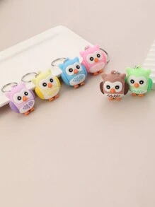 6pcs Silicone Cartoon Owl Keychain, Suitable For Party Favor, Holiday, Back To School Gift - Multicolor - View 10