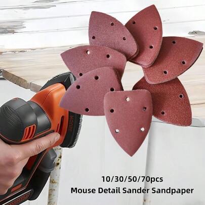 10/30/50/70 件 140 毫米鼠形 5 孔钩环砂纸盘 - 粒度 40/60/80/100/120/180 和 240 适用于电动砂光机