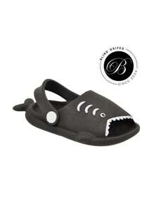 Baby Slippers Bebe Tubarão Sandal Girl And Boy Sandal Lightweight Soft Eva Non-Slip Baby Shar Slipper - 黑色 - 查看 2