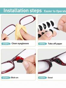 2/5 paires de tampons nasaux pour lunettes, tampons nasaux antidérapants en silicone doux et adhésifs pour montures en plastique de lunettes et lunettes de soleil (noir/blanc, 2/5 paires). Accessoires de lunettes pour femmes - Multicolore - Voir 3