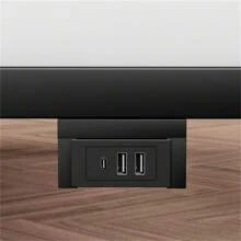 Floating Bed Frame King Size With LED Lights & Charging Station, Metal Platform Queen Bed, 79.9'' L X 76.2'' W X 7.9'' H.