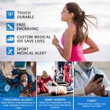 Bracelet d'alerte médicale personnalisé | Bracelet médical en silicone multicolore de haute qualité pour hommes et femmes | Bracelets d'identification médicale d'urgence élégants, personnalisés, qui sauvent des vies
