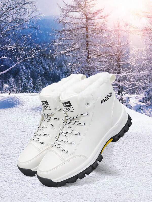 Klasyczne modne ocieplane polarem ciepłe buty śnieżne dla kobiet, wygodne w noszeniu