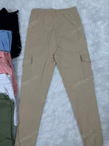 LA PRINCESA Leggins Tipo Biker bolsillos laterales pantalones casuales con cordón Pantalones Cargo de Mujer Versátiles para Citas