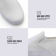 Women Slip-On Platform Loafers Casual Fashion Sneakers Comfortable Wlaking Shoes - 白色 - 查看 3