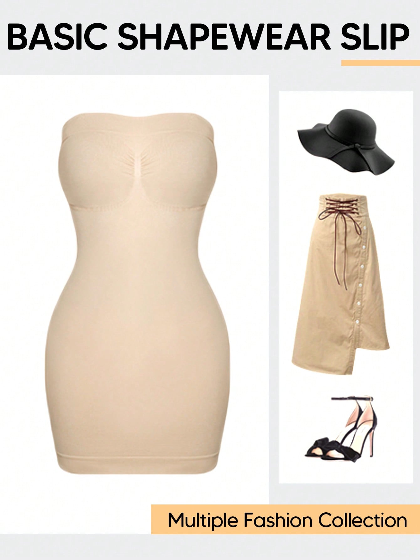 فستان داخلي جسم شكل منفذ لنساء بدون أحزمة للتحكم ب...