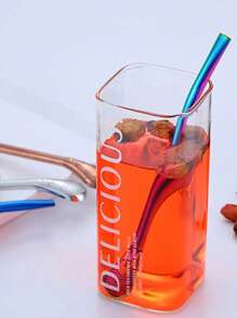 5pcs Stainless Steel Reusable Straws, Spoon Combo For Coffee, Juice, Mate Tea Mixing School Supplies,Christmas Gift