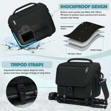 Camera Bag, Professional DSLR/SLR/Mirrorless Camera Case With Tripod Holder Waterproof Camera Sling Bag With Rain Cover Photography Crossbody Bag - màu đen - Xem 4