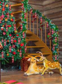 6pcs Electroplated Candy Pendants, Christmas Tree Candy Pendants, Christmas Party Decorations, Candy Home Decoration Pendants, Suitable For Christmas Decoration, Halloween Decoration, Thanksgiving Gift Wreath,Christmas