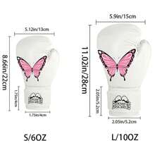 1 Cặp Găng Tay Đấm Bốc Da PU, Găng Tay Đấm Bốc Huấn Luyện Chuyên Nghiệp Dành Cho Thanh Thiếu Niên & Phụ Nữ Trưởng Thành, Kickboxing, Muay Thái, Võ Thuật, Bảo Vệ Túi Đấm - trắng - Xem 3