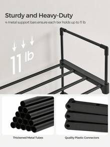 SONGMICS Shoe Rack, 10 Tier Shoe Organizer, Metal Shoe Storage Shelf For 20 Pairs Of Shoes, Easy To Assemble, Entryway, Black ULSA25BK - màu đen - Xem 4