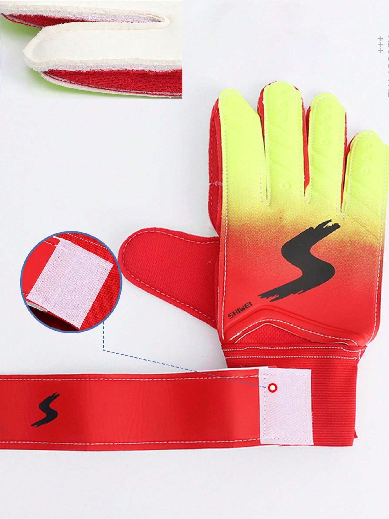 Red Ombre Latex Soccer Goalie Gloves With Grip, Breathable Protective