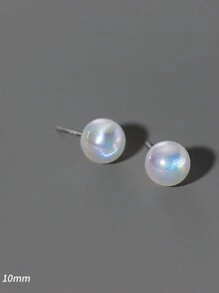 1 para modnych kolczyków z pereł syreny ze srebra próby 925 w kolorze czarnym, białym i szarym z klasyczną słodką stylistyką do codziennej dekoracji E100 AYE368
