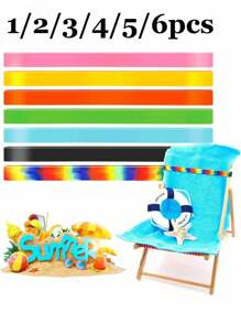 1/2/3/4/5/8/10/15/20pcs Silicone Towel Bands For Beach Chair Stretchable Beach Chair Bands Windproof Beach Towel Bands Colorful Beach Chair Clip Bands Beach Towel Holder Bands For Pool And Cruise Beach Essentials Travel Essentials (Color Random) Travel Accessories Travel Must Haves Vacation Summer Holiday School Accessories Back To School Supplies Stuff