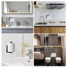 1 pieza Estante de almacenamiento de pañuelos de acero inoxidable, soporte minimalista y sencillo para papel higiénico para decoración del hogar y el baño, decoración de otoño