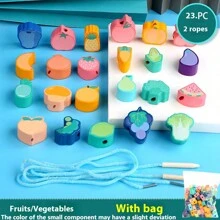 Wooden Beads Threading Building Blocks Toy, DIY Educational Learning Toy For Kids - Letter, Number & Color Cognition, Gift Box - Wooden Beaded Toys - View 16