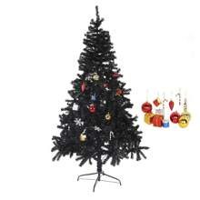 CHENGTUO Black Christmas Tree 8FT Halloween Artificial Tree With Decorations And Metal Stand 1500 PVC Branch Tips For Holiday Carnival Party - Black - View 3