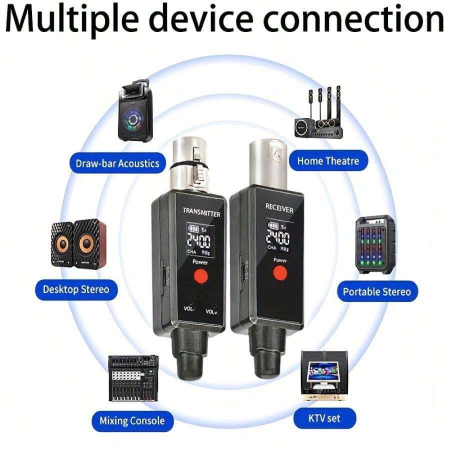 LEKATO 5,8 GHz Guitare Émetteur-récepteur Câble numérique sans fil rechargeable avec une forte