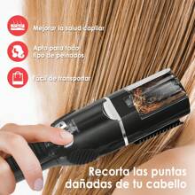 Máquina Cortador de Puntas Abiertas para Cabello Seco, dañado y Quebradizo, Máquina Cortadora de Puntas Abiertas sin Cable Máquina Cortadora de Puntas Abiertas para Cortar las Puntas Abiertas del Cabello barberia - Negro - Ver 4