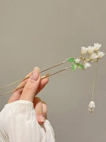 5pcs/1pc Alloy Hair Accessories Sakura Hairpin Hanfu Hair Stick Tassel Cheongsam Bun Clip - Premium Design, Minimalist Elegant, Alloy Material, Easy To Use, Beautiful Gift Hair Styling Pins Hair Bun Maker Bun Hair Piece, School Stuff