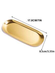 LEAPAIR 1/2/3 peças Bandeja Decorativa Oval de Aço Inoxidável Dourada/Prateada/Preta P/M/G, Bandeja para Joias, Bandeja para Toalha/Penteadeira, Prato, Bandeja para Chá/Frutas, Organizador de Cosméticos e Joias, Estilo Nórdico