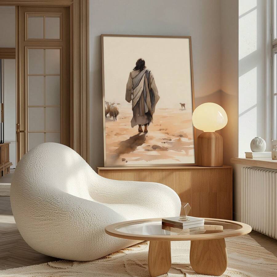 Set Of 3 Christian Prints Canvas Paintings Jesus Leaves The 99 The Lost