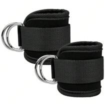 Faixas Elásticas Ajustáveis, Com Argolas em Forma de D Duplas, Tira de Treinamento de Força de Perna de Academia, Acessório de Exercícios de Tornozelo Envolto, Equipamento de Fitness, Acessórios de Academia