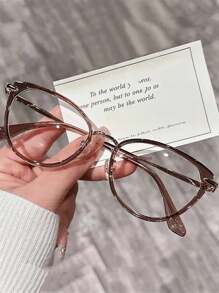 Lunettes de chat bicolore Y2k couleur thé glacé pour femmes, accessoires de lunettes claires, accessoires de lunettes pour femmes