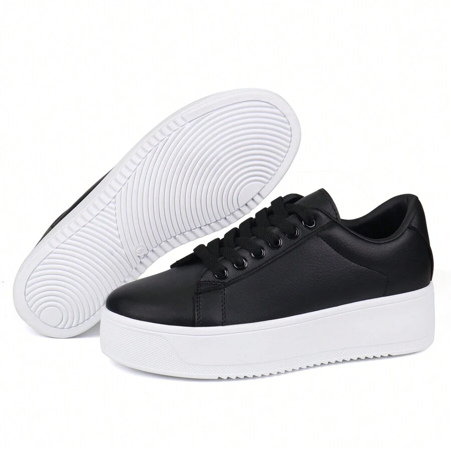 Women Fashion Sneakers Low-Top Comfort Platform Sneakers Lace-Up Stylish Walking Shoes Tennis Shoes